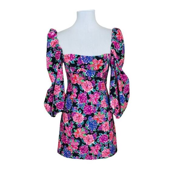Zara Dresses & Skirts - Zara Puff Sleeve Long Sleeve Floral Mini Dress Size Small
